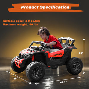 🚗24V Licensed Can-Am 2-Seater Kids UTV